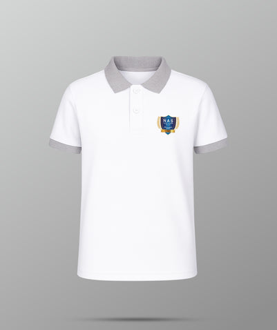Boys White Polo T-shirt (KG1 – KG2)-NAS