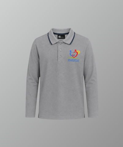 Unisex Long Sleeve Polo T-Shirt Grey (GR5–GR12)–Al Shorouq