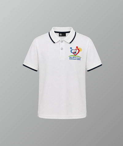 Unisex Short Sleeve Polo T-Shirt white(KG1-KG2)–Al Shorouq