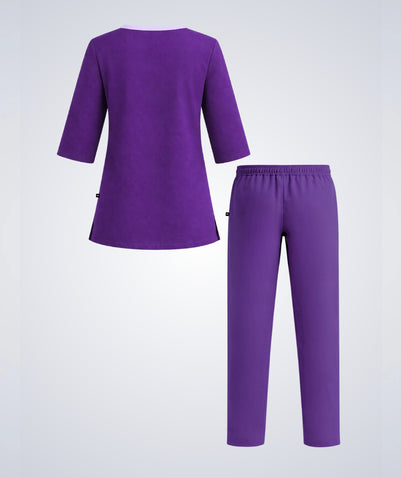 Women’s Maid Uniform – Contrast V-Neck Set