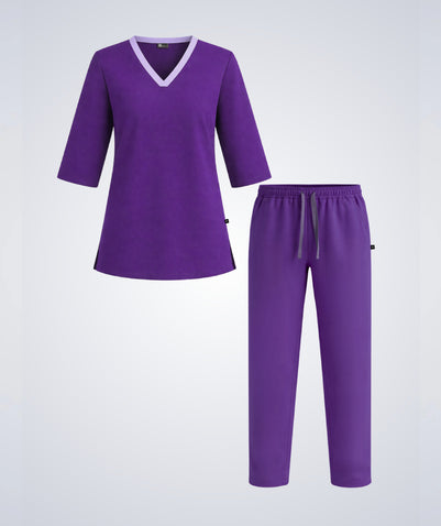 Women’s Maid Uniform – Contrast V-Neck Set