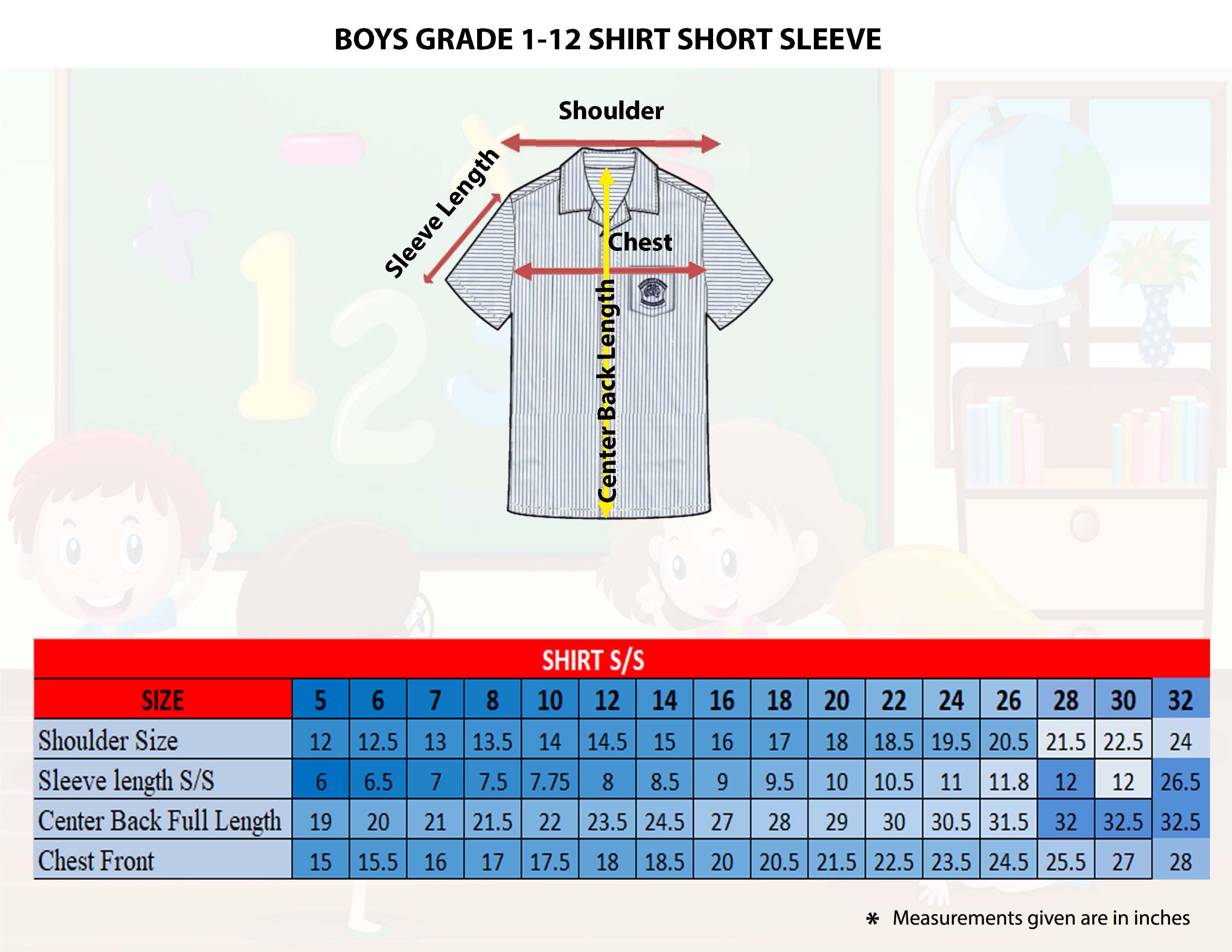 Boys Shirt(GR1-GR12)-  Al Ain