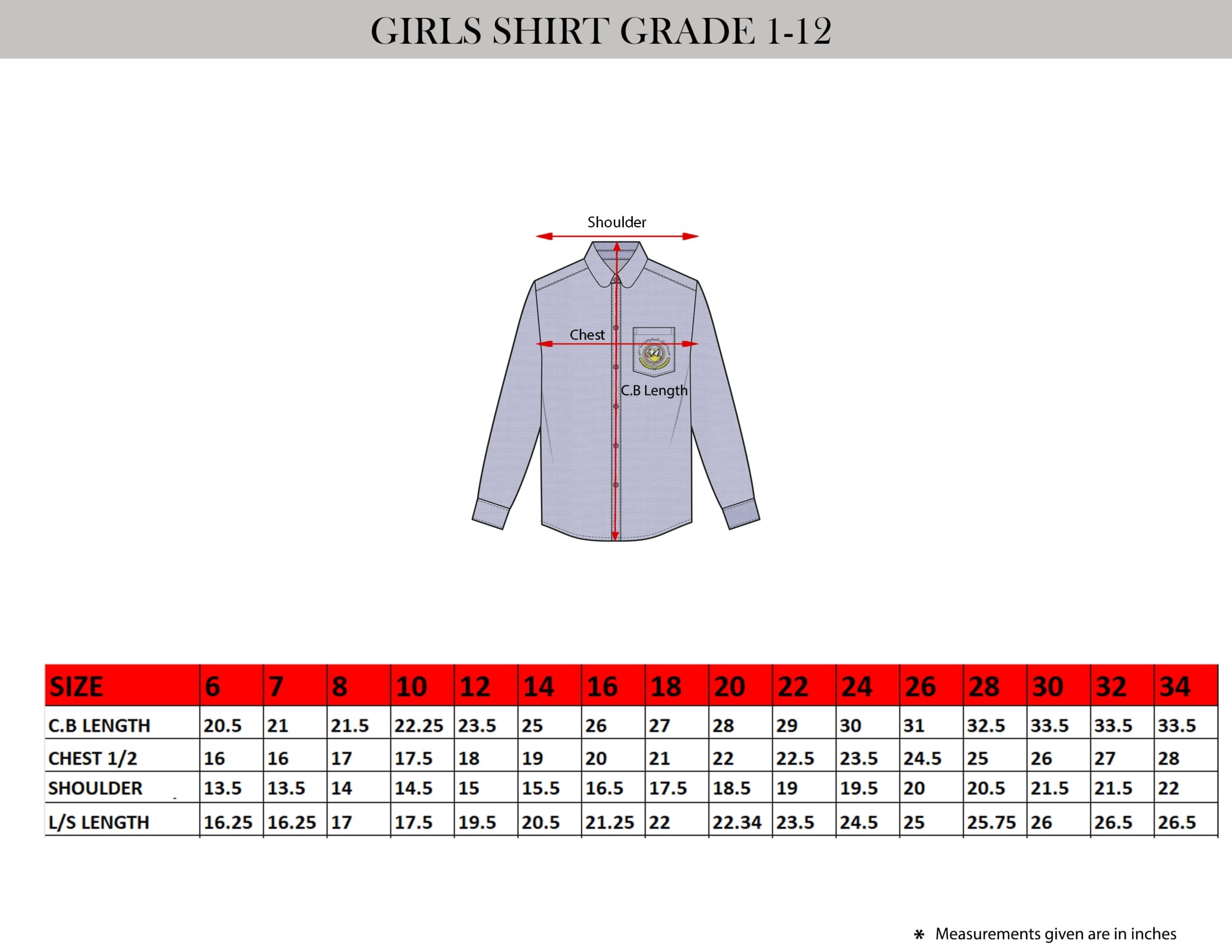 Girls Blue Shirt  (GR1-12)-RAS