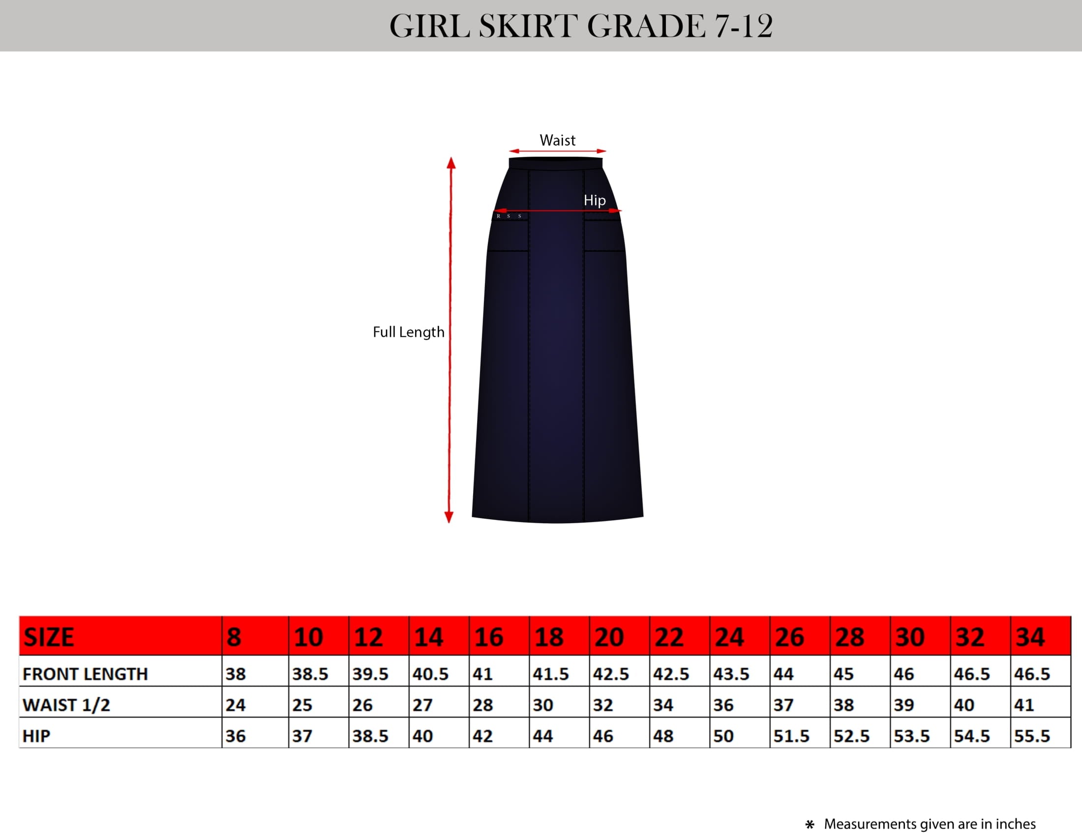 Girls Skirt (GR 7-12)-RAS