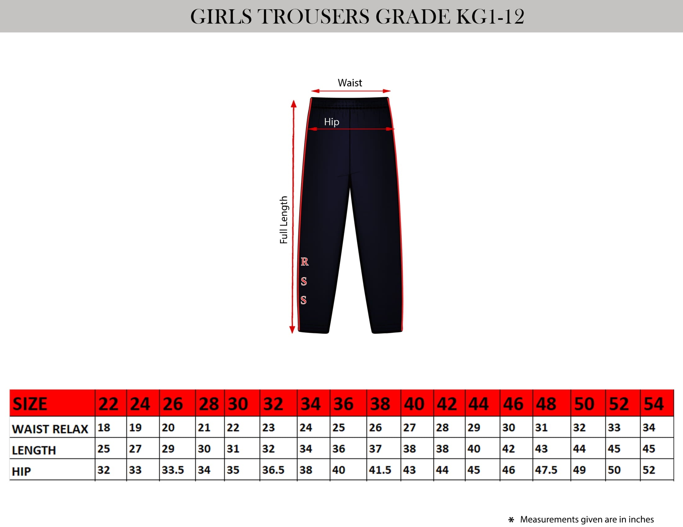 Girls Sports Trousers (KG-12)-RAS